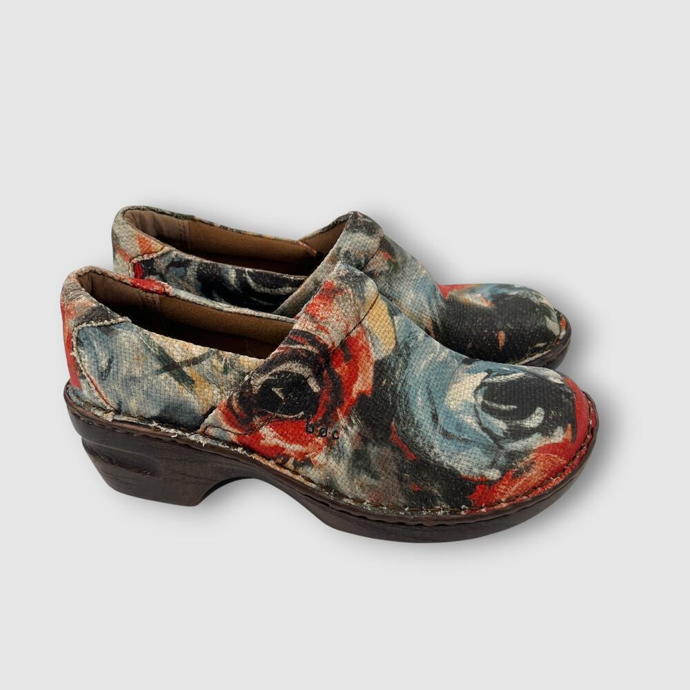 b.o.c. by Born Floral Clogs Women’s Size 7/38 Slip-On Comfort Shoes - Picture 2 of 9